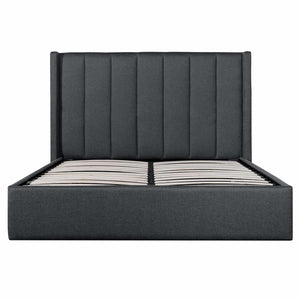 Lucca King Bed (With Storage) - Charcoal Grey - Boho Bliss