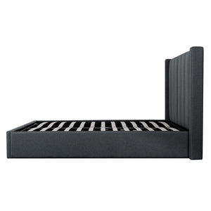 Lucca King Bed (With Storage) - Charcoal Grey - Boho Bliss