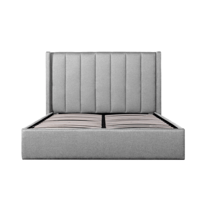 Lucca Queen Bed (With Storage) - Pearl Grey - Boho Bliss