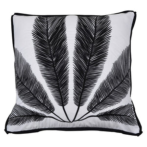Mallorca Cushion Cover - Black Leaf - Boho Bliss