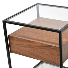 Load image into Gallery viewer, Marley Side Table - Walnut with Black Frame - Boho Bliss