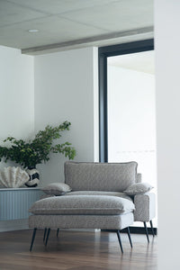 Marly Footstool - Mottled Taupe - Boho Bliss