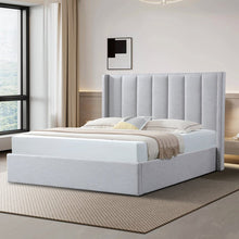 Load image into Gallery viewer, Marwick King Bed (with storage) - Pearl Grey - Boho Bliss