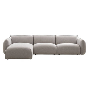 Mavi 3 Seater Left Chaise Sofa - Clay Grey - Boho Bliss