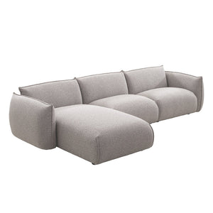 Mavi 3 Seater Left Chaise Sofa - Clay Grey - Boho Bliss
