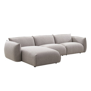 Mavi 3 Seater Left Chaise Sofa - Clay Grey - Boho Bliss