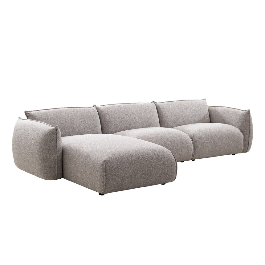 Mavi 3 Seater Left Chaise Sofa - Clay Grey - Boho Bliss