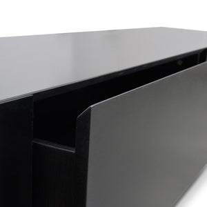 Metro Extendable Entertainment Unit - Walnut/Black - Boho Bliss