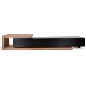 Metro Extendable Entertainment Unit - Walnut/Black - Boho Bliss