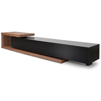 Metro Extendable Entertainment Unit - Walnut/Black - Boho Bliss