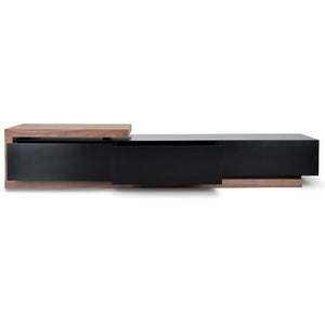 Metro Extendable Entertainment Unit - Walnut/Black - Boho Bliss
