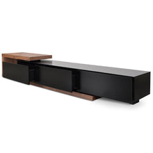 Load image into Gallery viewer, Metro Extendable Entertainment Unit - Walnut/Black - Boho Bliss