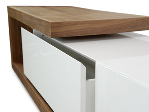 Metro Extendable Entertainment Unit - Walnut/White - Boho Bliss