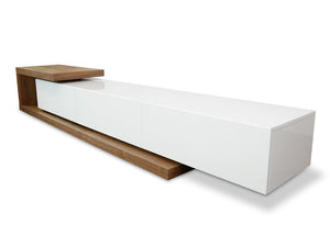 Metro Extendable Entertainment Unit - Walnut/White - Boho Bliss