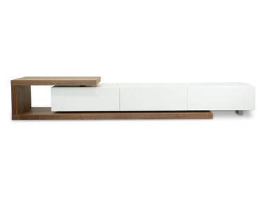 Metro Extendable Entertainment Unit - Walnut/White - Boho Bliss
