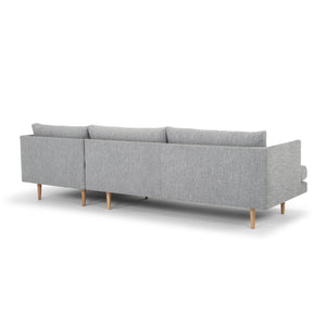 Mila 3 Seater Sofa With Right Chaise - Graphite Grey - Boho Bliss