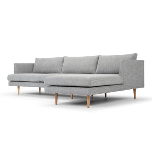 Mila 3 Seater Sofa With Right Chaise - Graphite Grey - Boho Bliss