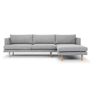 Mila 3 Seater Sofa With Right Chaise - Graphite Grey - Boho Bliss