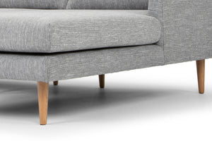 Mila 3 Seater Sofa With Right Chaise - Graphite Grey - Boho Bliss
