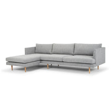 Load image into Gallery viewer, Mila 3 Seater With Left Chaise Sofa - Graphite Grey With Natural Legs - Boho Bliss