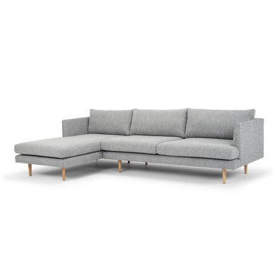 Mila 3 Seater With Left Chaise Sofa - Graphite Grey With Natural Legs - Boho Bliss
