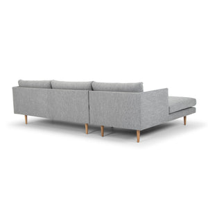Mila 3 Seater With Left Chaise Sofa - Graphite Grey With Natural Legs - Boho Bliss