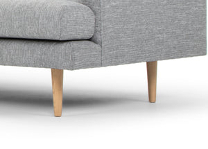 Mila 3 Seater With Left Chaise Sofa - Graphite Grey With Natural Legs - Boho Bliss
