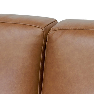Monterey Leather Sofa - Caramel Brown - Boho Bliss