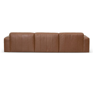 Monterey Leather Sofa - Caramel Brown - Boho Bliss