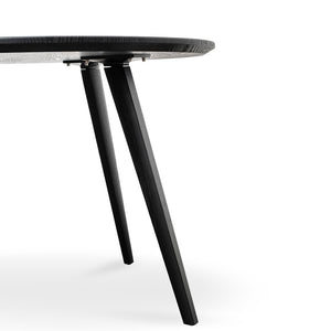 Neve 100cm Round Dining Table - Black Veneer Top/Black Legs - Boho Bliss