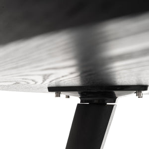 Neve 100cm Round Dining Table - Black Veneer Top/Black Legs - Boho Bliss