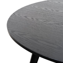 Load image into Gallery viewer, Neve 100cm Round Dining Table - Black Veneer Top/Black Legs - Boho Bliss