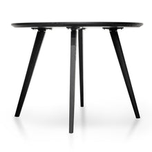 Load image into Gallery viewer, Neve 100cm Round Dining Table - Black Veneer Top/Black Legs - Boho Bliss