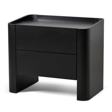 Noir Edge Bedside Table - Black - Boho Bliss