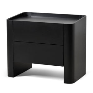 Noir Edge Bedside Table - Black - Boho Bliss