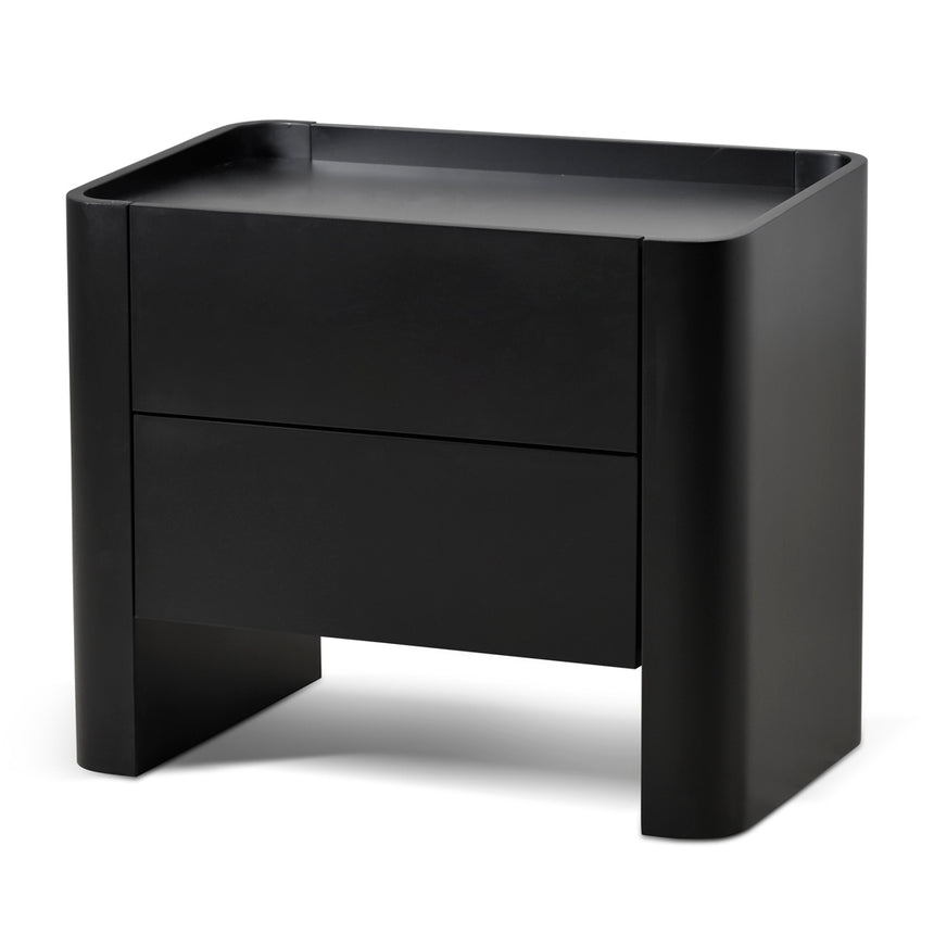 Noir Edge Bedside Table - Black - Boho Bliss