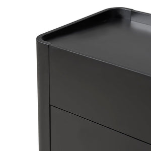 Noir Edge Bedside Table - Black - Boho Bliss