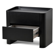 Load image into Gallery viewer, Noir Edge Bedside Table - Black - Boho Bliss