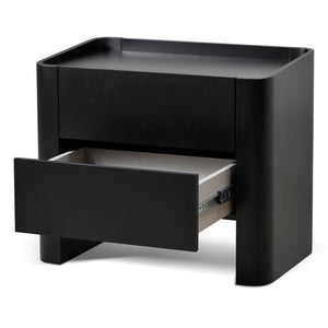 Noir Edge Bedside Table - Black - Boho Bliss
