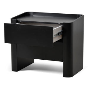 Noir Edge Bedside Table - Black - Boho Bliss