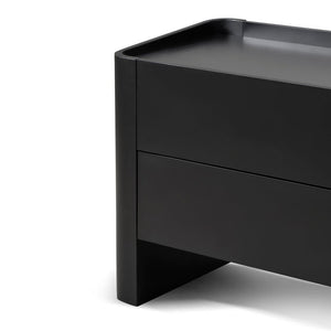 Noir Edge Bedside Table - Black - Boho Bliss