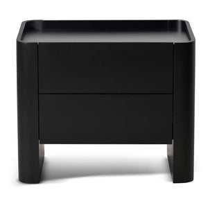 Noir Edge Bedside Table - Black - Boho Bliss