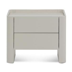 Noir Edge Bedside Table - Warm Grey - Boho Bliss