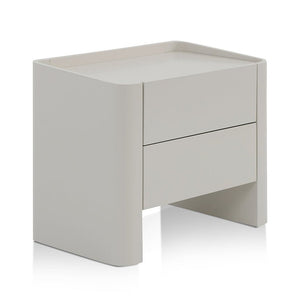 Noir Edge Bedside Table - Warm Grey - Boho Bliss