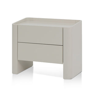 Noir Edge Bedside Table - Warm Grey - Boho Bliss