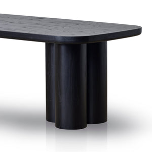Nox 2.4m Dining Table - Full Black - Boho Bliss