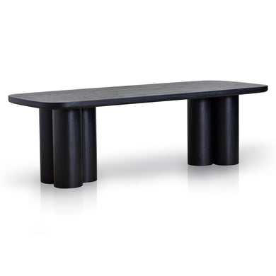 Nox 2.4m Dining Table - Full Black - Boho Bliss