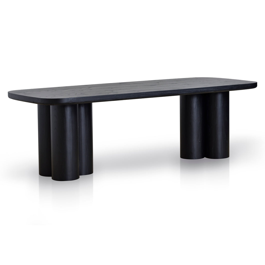Nox 2.4m Dining Table - Full Black - Boho Bliss