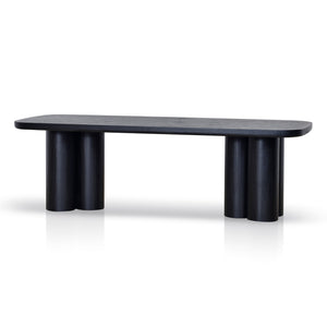 Nox 2.4m Dining Table - Full Black - Boho Bliss