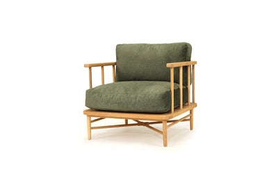 Ocea Armchair - Cypress Green Velvet Cushions - Boho Bliss